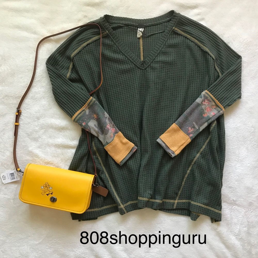 Free people oversized lovin leopard thermal olive